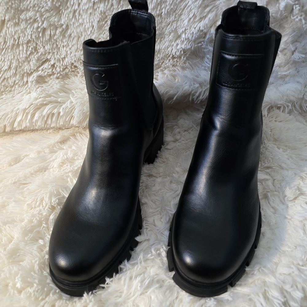 S O L D Guess LA Black Moto Boots size 10M - Picture 2 of 12